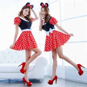 Mickey & Minnie Mouse Roleplay Costume, Party Dress for Stage Performance, Game Uniform, Cute Cosplay Outfit, Red, 2026 New​