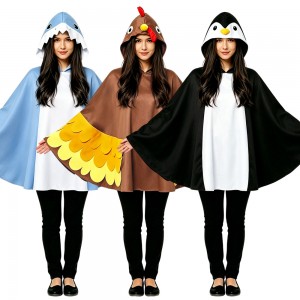 Animal Cape for Adults – Cute Shark Penguin Turkey Cloak, Streetwear Roleplay Costume for Stage & Game Parties