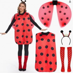 Adult Ladybug & Bee Costume Set – Fun Insect Role Play Outfit for Halloween Parties, Carnivals & Themed Events, Polyester Street Style