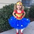 Wonder Woman Costume Dress for Girls, Red Tutu Dance Performance Outfit, Role Play Costume for Kids 3-8 Years
