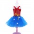Wonder Woman Costume Dress for Girls, Red Tutu Dance Performance Outfit, Role Play Costume for Kids 3-8 Years