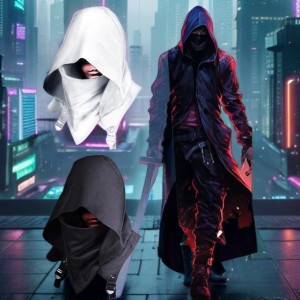 Cyberpunk Medieval Hooded Cloak for Halloween & Cosplay