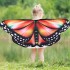 Magical Butterfly Cape for Girls – Extra-Long Cartoon Wings Cloak for Halloween & Dress-Up, Vibrant Gradient Prints, Soft 