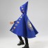 Kids Wizard Cape Costume Set, Blue Starry Cloak with Pointed Hat for Halloween Magic Party Dress Up, Unisex