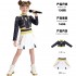 Girls K-POP Demon Hunter Costume Black Gold Huntress Star Outfit Kids Ballet Dance Wear Set Polyester Soft Print