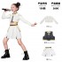 Girls K-POP Demon Hunter Costume Black Gold Huntress Star Outfit Kids Ballet Dance Wear Set Polyester Soft Print