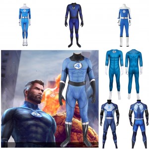 Marvel Fantastic Four Cosplay Costume – Blue Full Body Jumpsuit for Halloween & Comic Con