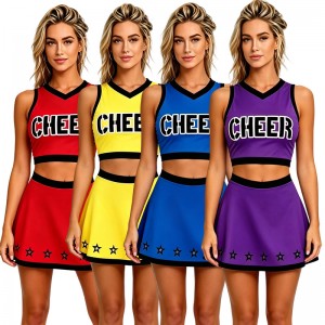 Cheerleader Costume Set for Adults – Soccer Cheer Squad Uniform, Dance Team Performance Outfit, Spirit Wear Dress for Game Day & Events