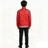 King of Pop MJ Stage Costume – Red Leather Jacket, Shirt & Pants Cosplay Set for Kids, Unisex Rock Style Outfit