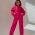 Zippered Hooded Jumpsuit for Men and Women, Casual Sportswear Set, Solid Color One-Piece Outfit