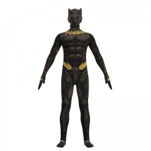 Black Panther Cosplay Jumpsuit Bodysuit for Adults & Kids – Unisex Superhero Role Play Halloween Costume, Streetwear Style, Milk Silk Fabric