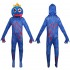 Blue Monster Cosplay Costume, ROBLOX Game Character Full Bodysuit, Tight Fitting Jumpsuit for Kids & Adults, Party & Halloween