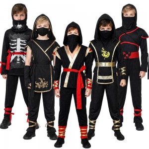 Kids Ninja Costume Set - Japanese Samurai Role Play Outfit for Halloween, Street Style Party & Fantasy Stage Performance