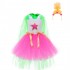 Trolls Poppy Cosplay Dress for Girls – Sparkly Mesh Halloween Costume Set, Vibrant Performance Outfit for Kids Ages 3–8