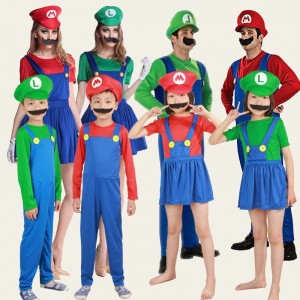 Adult & Kids Mario Costume for Halloween, Cosplay, Anime Party - Super Mario Role Play Outfit