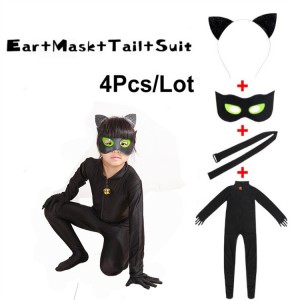 Ladybug & Cat Noir Cosplay Costume Full Bodysuit | Miraculous Ladybug Outfit Set for Kids & Adults