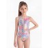 Girls Mermaid Scales One-Piece Swimsuit – Cute Role Play Halter Swimwear for Kids, Soft Quick-Dry Polyester, Pink & Green