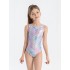 Girls Mermaid Scales One-Piece Swimsuit – Cute Role Play Halter Swimwear for Kids, Soft Quick-Dry Polyester, Pink & Green
