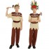 Unisex Adult Gray & White Native Warrior Costume – Halloween Cosplay, Stage Performance & Masquerade Outfit