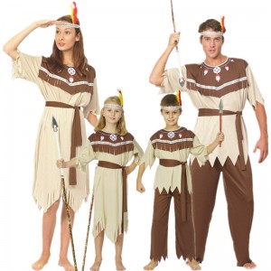 Unisex Adult Gray & White Native Warrior Costume – Halloween Cosplay, Stage Performance & Masquerade Outfit