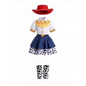 Jessie Toy Story Costume for Girls – Deluxe Cowgirl Dress with Boot Covers & Belt, Kids Halloween Role Play Outfit