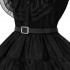 ‌Wednesday Addams Girls Costume - Black Party Dress Up Outfit with Wig, Stockings & Belt for Kids 4-12 Years‌