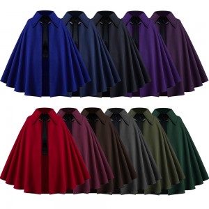 Solid Color Short Cape, Medieval Cloak for Renaissance Festival, Cosplay, LARP, Fantasy Costume Accessory, Unisex (12 Colors)