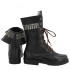The Walking Dead Michonne Hawthorne Cosplay Shoes Deluxe Brown PU Rivet Ankle Boots Shoes