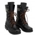 The Walking Dead Michonne Hawthorne Cosplay Shoes Deluxe Brown PU Rivet Ankle Boots Shoes