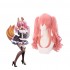 Anime FGO Fate/Grand Order Tamamo no Mae Pink Curly Ponytail Cosplay Wigs