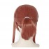 DDLC Monika Super Long Deep Pink Straight Synthetic Cosplay Wigs with Ponytail