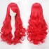 Women Wavy Sweet 80cm Long Pink Red Orange Red Lolita Fashion Wigs with Bangs