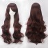 Women Wavy Sweet 80cm Long Brown Lolita Fashion Wigs with Bangs