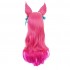 Game LOL Spirit Blossom Skin Ahri 80cm Long Red Gradient Purple Wavy Cosplay Wigs with Headwear