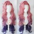 Game LOL Seraphine 100cm Long Pink Gradient Purple Wavy Cosplay Wigs