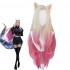 Game LOL KDA The Baddest Ahri 100cm Long Beige Gradient Pink Cosplay Wigs