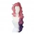 LOL Seraphine Cosplay Wig 100cm Long Ponytail Pink Gradient Purple Wavy Wigs