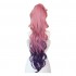 LOL Seraphine Cosplay Wig 100cm Long Ponytail Pink Gradient Purple Wavy Wigs