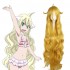 Anime Fairy Tail Mavis Vermilion Long Golden Cosplay Wigs