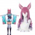 Game LOL Spirit Blossom Ahri Pink Long Wavy Cosplay Wigs