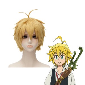 Anime The Seven Deadly Sins Meliodas Short Blond Cosplay Wigs