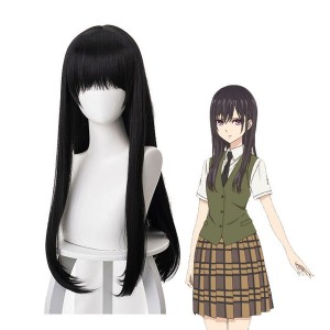Anime Citrus Mei Aihara Long Straight Black Cosplay Wigs